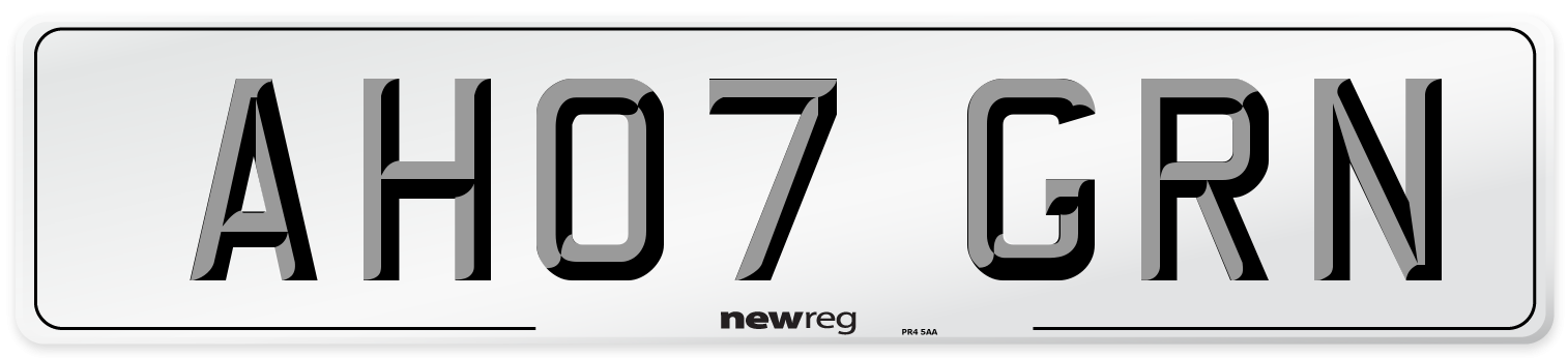 AH07 GRN Number Plate from New Reg